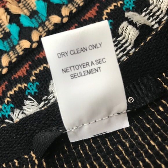 Nanette Lepore l XS Retro Fair Isle Nordic Stretch Knit Fringe Hem Sweater Dress - Picture 12 of 14